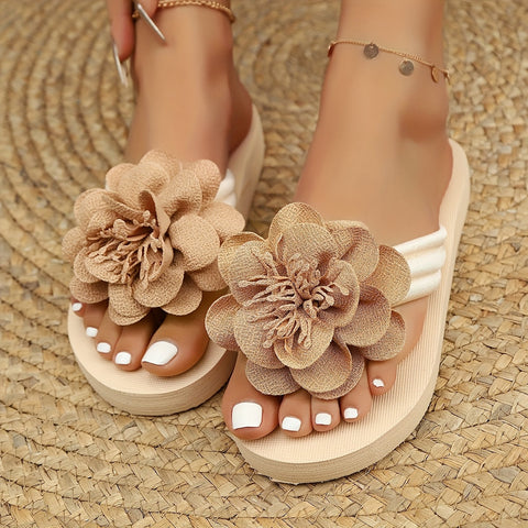 Luxe Damen Slipper mit Blumendetail - Perfekt für Sommer und Strand