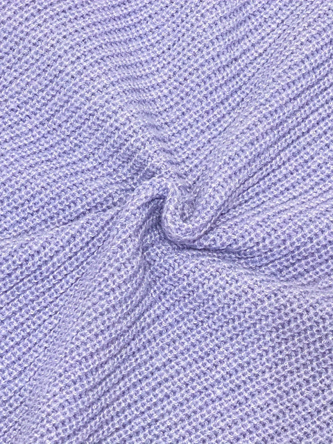 Elegantes Turtleneck Pullover-Kleid – Rippenstruktur und Laternenärmel für einen stilvollen Look