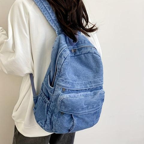 Denim Casual Rucksack – Trendy und Vielseitige Reisetasche für Männer und Frauen