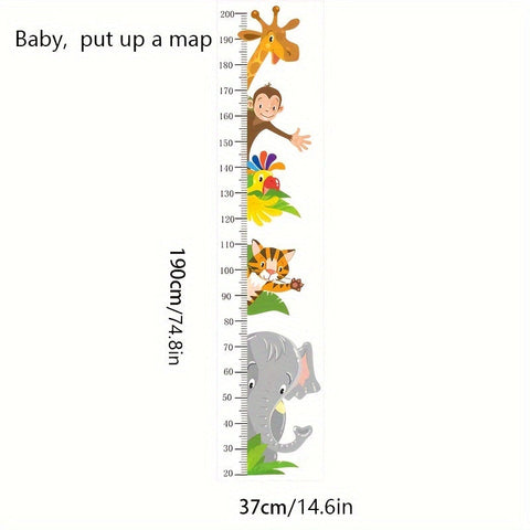 Tierwachstumsmesser Wandsticker - Spielerisches Messen für Kinder