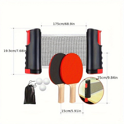 Tragbares Tischtennis-Set - Ideal für drinnen und draußen