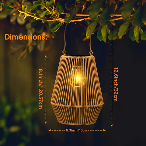 Solar Woven Laternen – Elegante Hängende Beleuchtung für Garten und Terrasse