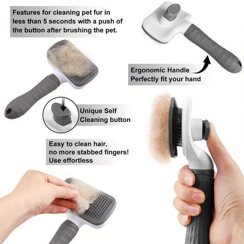 Elegante Glide Tierpflegebürste – Mühelose Fellentfernung & Belebende Massage