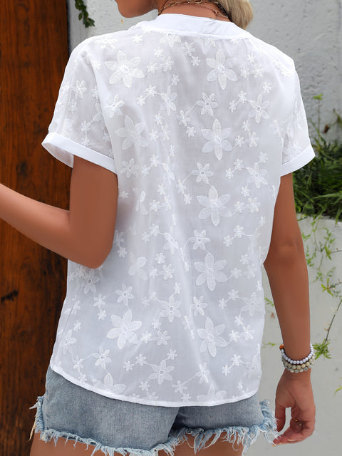 Damen Lockeres Sommerhemd - Blumenmuster und Fledermausärmel