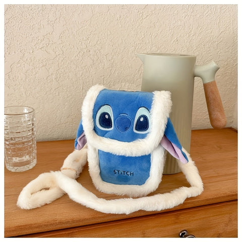 Süße Stitch Crossbody Tasche – Mit Kunstfell und Besticktem Design für den Alltag