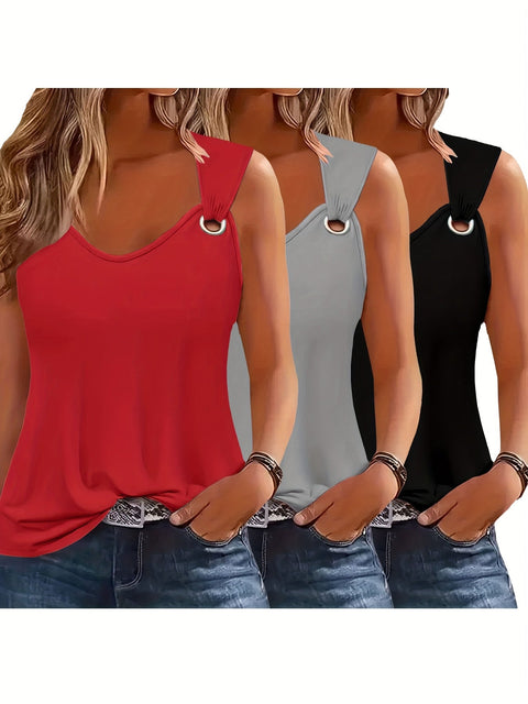 Damen Tanktops 3-Pack – Sommerfest und Locker