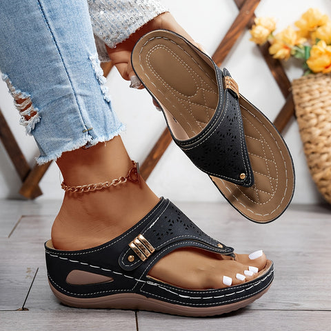 Modische Damen Flip-Flops – Mit Niedrigem Absatz und Offener Zehenpartie