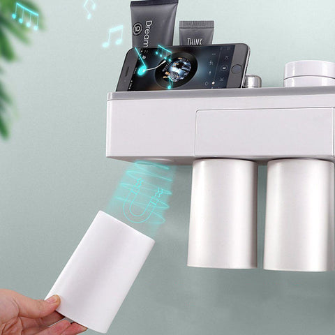 ToothCare - Praktischer Zahnbürstenhalter mit Zahnpastaspender