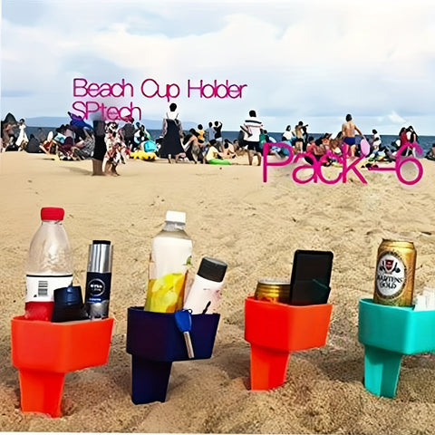 Strand Becherhalter Set – Perfekt für Getränke und Snacks während deiner Strand- und Picknickabenteuer
