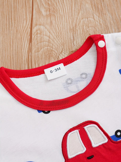 Verspielter Auto Babystrampler für Babys – Perfekt für Sommerabenteuer