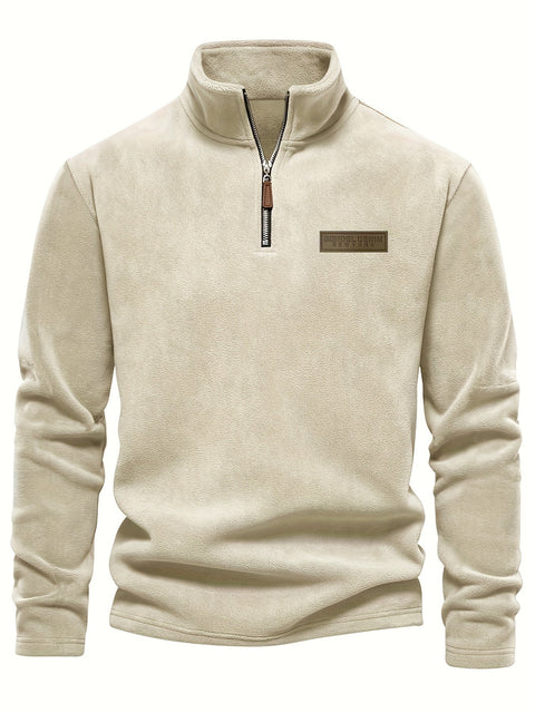 Fleecegefütterter Halbzip-Pullover - Bequem und Warm für Kalte Tage