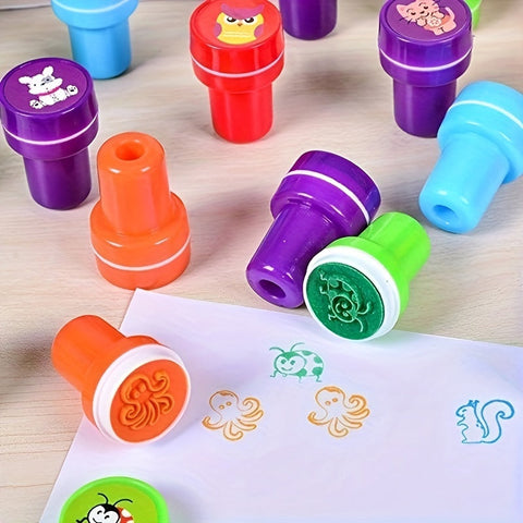 Bunte Tierstempelset – 26 Verschiedene Stempel für Kreatives Basteln und Bildung