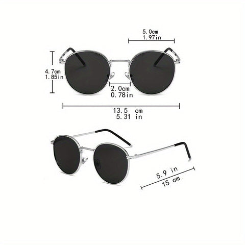 Vintage Runde Sonnenbrille für Damen – Retro-Design aus Metall und Kunststoff für jeden Anlass