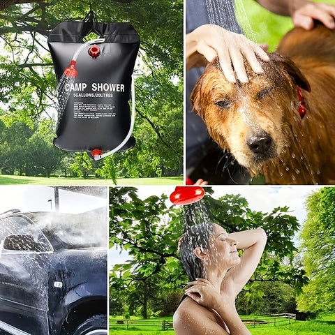 Tragbare Campingdusche – 20L Kapazität mit Abnehmbarer Schlauch und Duschkopf für Outdoor-Abenteuer