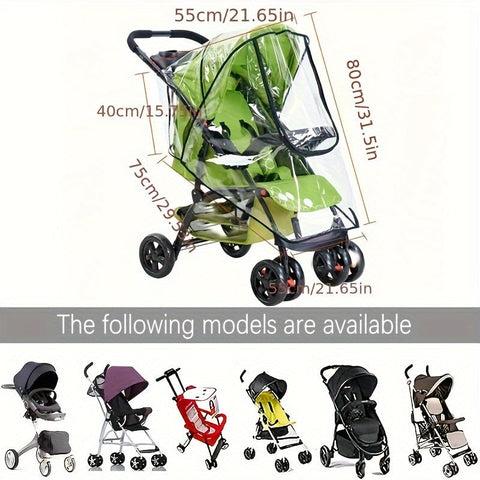 Transparente Regenhaube für Kinderwagen - Für wetterfeste Schutz