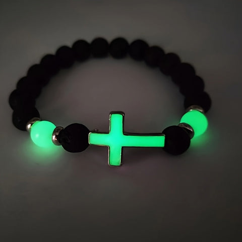 Leuchtendes Kralenarmband mit Kreuz - Für Einen Einzigartigen Stil
