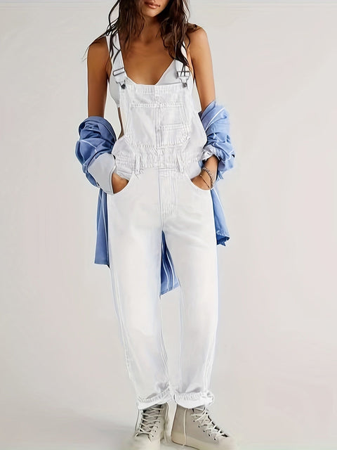 Trendiger Denim Damen Jumpsuit – Lässig und Stilvoll für Frühling, Sommer und Herbst