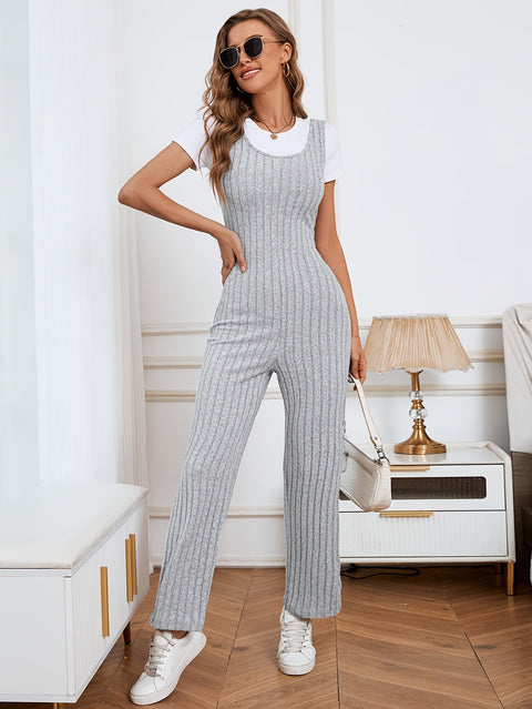 Trendiger Gerippter Damen Jumpsuit – Lässig und Komfortabel für Jeden Tag