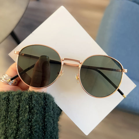 Vintage Runde Sonnenbrille für Damen – Retro-Design aus Metall und Kunststoff für jeden Anlass