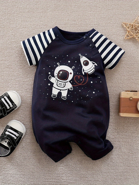 Räumliche Abenteuer – Baby-Overall mit Astronautenprint