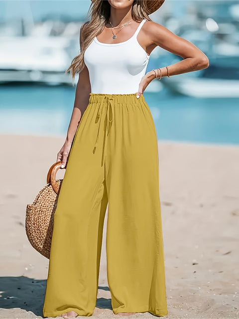 Damen Hohe Taille Weite Hose – Bequem und Elegant