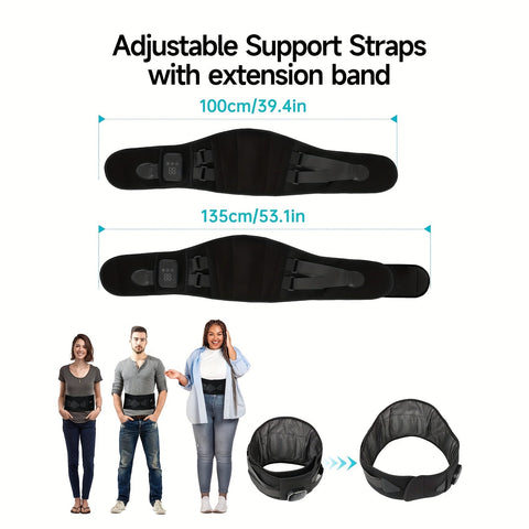 Drahtloser Heizmassagegurt für Rücken und Taille – 3 Einstellbare Wärme- und Vibrationsmodi für Maximale Entspannung