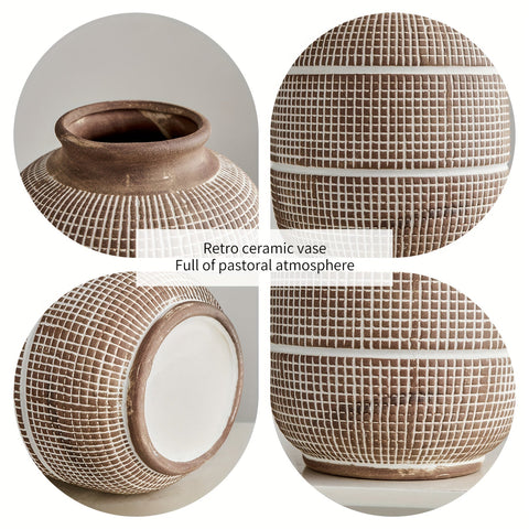 Rustikale Geometrische Vase - Natürliche Atmosphäre für Dein Interieur