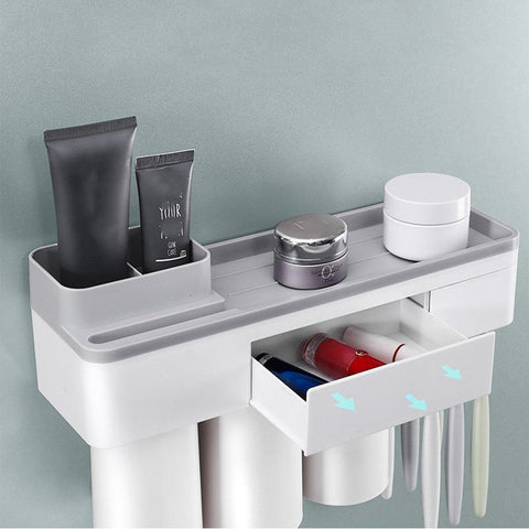ToothCare - Praktischer Zahnbürstenhalter mit Zahnpastaspender