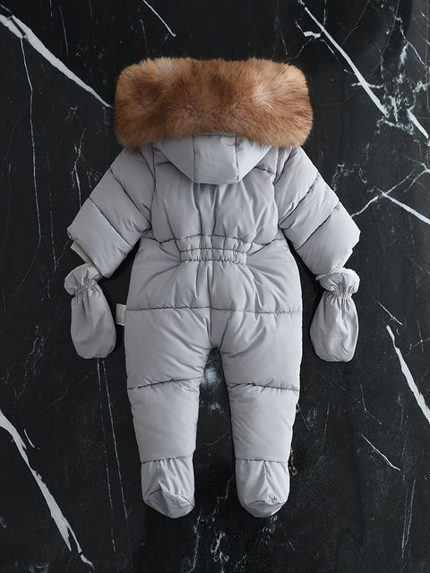Frosty Baby Overall – Luxuriöser Winter-Jumpsuit mit Kapuze für die kälteren Monate