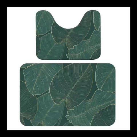 Tropische Blätter Badmatte Set – Absorbierend und Komfortabel für das Badezimmer