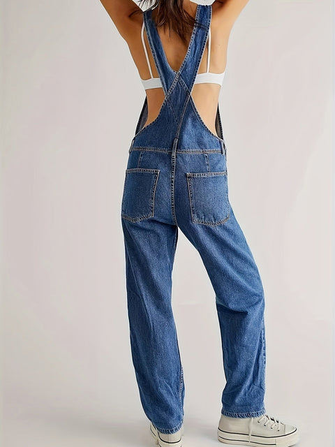 Trendiger Denim Damen Jumpsuit – Lässig und Stilvoll für Frühling, Sommer und Herbst
