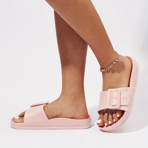 Bequeme Damen Slipper mit Schnalle – Leicht & Verstellbar für Innen und Außen