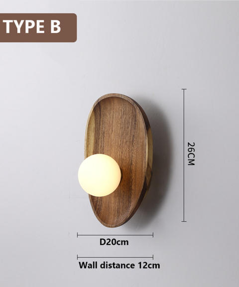 Minimalistische Wandleuchte - Holz und Stimmungslicht