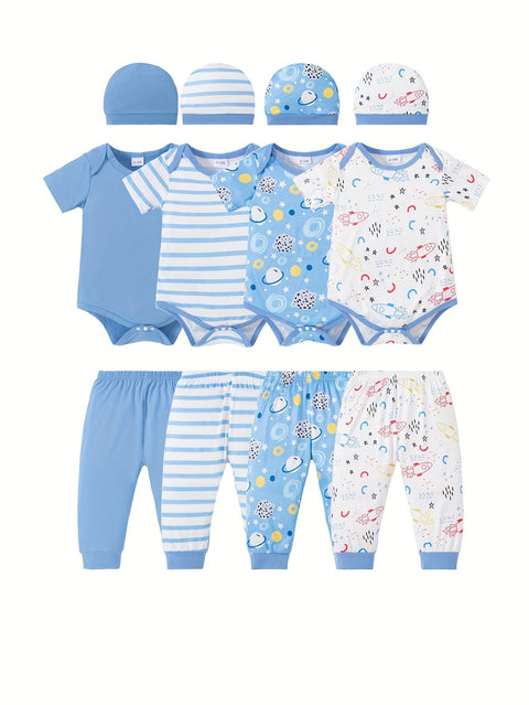 Weltraum Abenteuer Baby Set – Body, Hose und Mützen