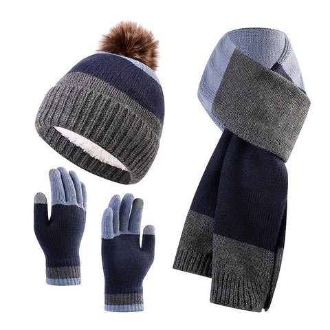 Trendiges Winterset - Mütze, Schal und Handschuhe für kalte Tage