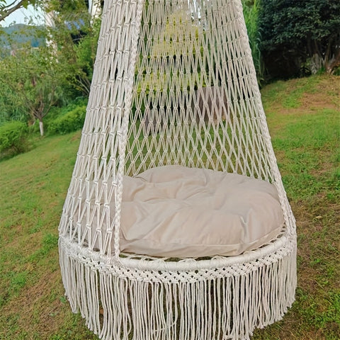 BohoSwing Handgewebter Hängestuhl – Entspannte Bohemian-Vibes