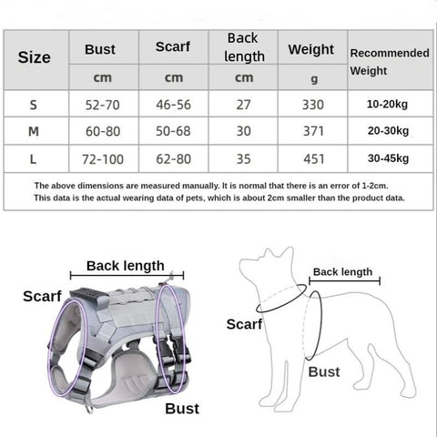 Taktisches Hundegeschirr – Robust und Verstellbar für Große Hunde