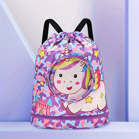 Cartoon Schwimmtasche mit Trocken/Nass Trennung – Stilvolle, Tragbare Tasche für Kinder und Erwachsene