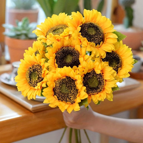 Set von 11 Lebhaften Sonnenblumen – Perfekt für den Herbst, Hochzeiten und Gartendekoration