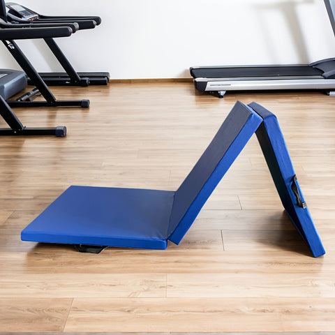 Tragbare Dreiteilige Yogamatte mit dicker Polsterung, rutschfester PU-Oberfläche und Griff