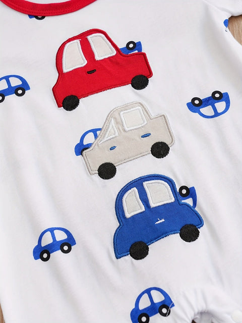 Verspielter Auto Babystrampler für Babys – Perfekt für Sommerabenteuer
