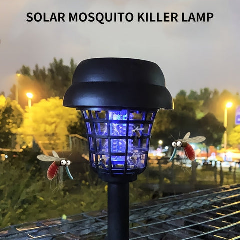 Solarbetriebene Insektenvernichterlampe für den Außenbereich – Mücken- & Fliegenfang-Duo