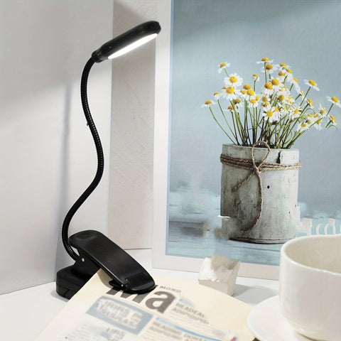 Flexible Cliplampe - Tragbare Leselampe mit Verstellbarem Hals für Zuhause oder Unterwegs