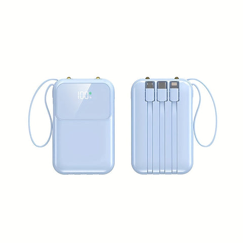 Ultimative Tragbare Powerbank 10000mAh - Schnellladen mit Eingebauten Kabeln