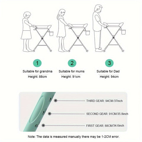 Verstellbare und Tragbare Wickeltisch für Babys – Perfekt für Organisation und Komfort