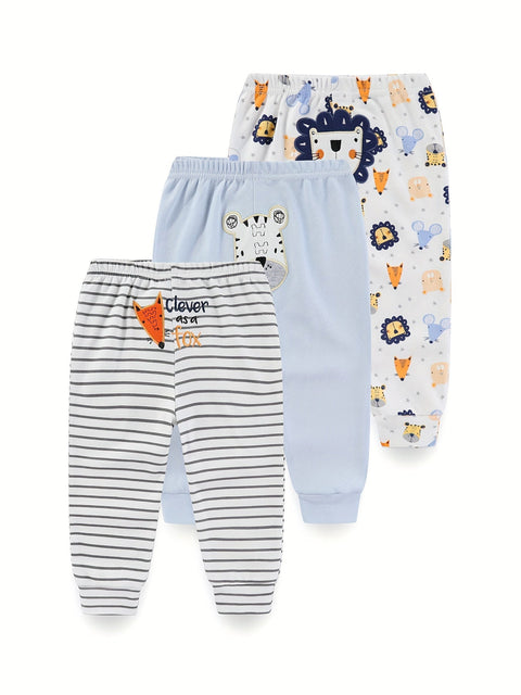 Süße Tierdruck Babyhosen – 3-teiliges Set für Babys