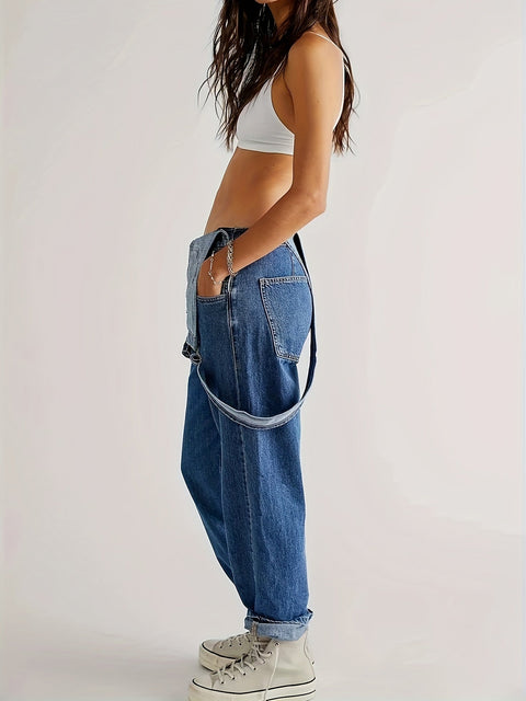 Trendiger Denim Damen Jumpsuit – Lässig und Stilvoll für Frühling, Sommer und Herbst