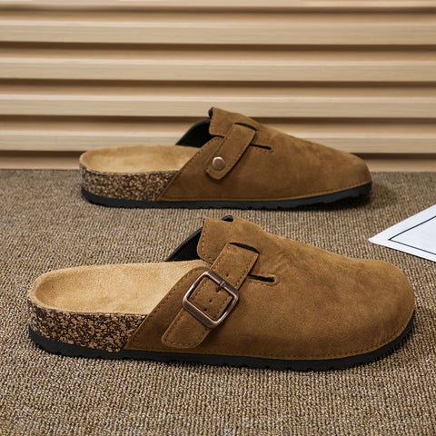 Unisex Slip-On Kunstsuede Muiltjes – Leicht und Komfortabel mit Korksohle
