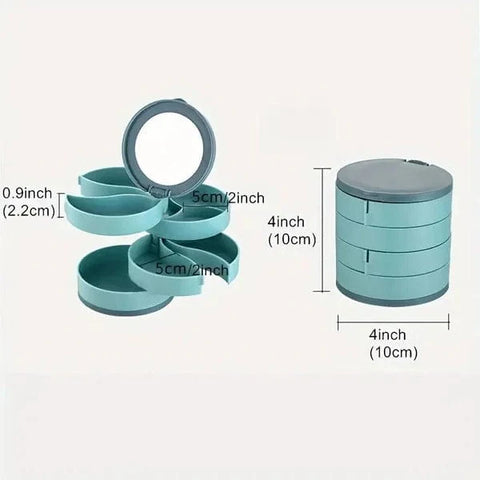 Drehbare Schmuck Aufbewahrungsbox (4 Schichten)