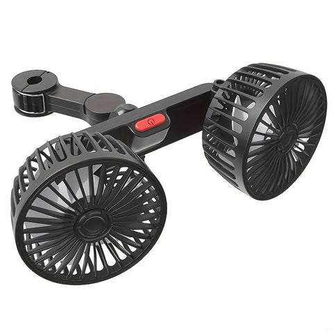 Tragbarer Doppel-Autoventilator – 5-Blatt 360° Drehbar Ultra-Leise